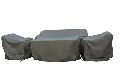 Bramblecrest Aluminium/ Zurich 3 Seater Sofa, 2 Sofa Chairs & Rectangle Dual Height Table Set Cover