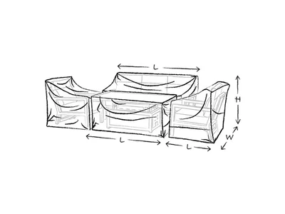 Bramblecrest Aluminium/ Zurich 3 Seater Sofa, 2 Sofa Chairs & Rectangle Dual Height Table Set Cover - image 2