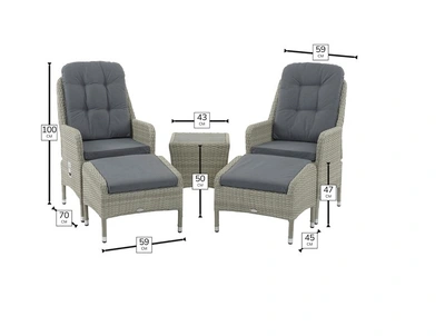 Bramblecrest Tetbury Recliner Set with 2 Footstools & Tree-Free Coffee Table - Nutmeg - image 5