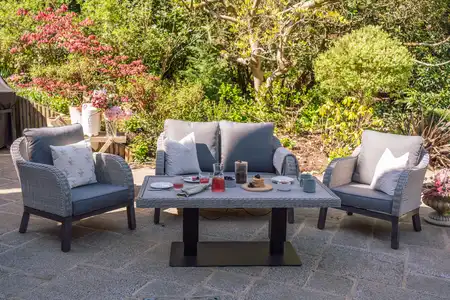 Chillington 4-Seat Lounge Set Adjustable Table - (Anthracite) - image 11